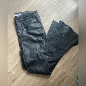 Arula Black Leather Incredistretch High Waist Flare Jeans- Size 12